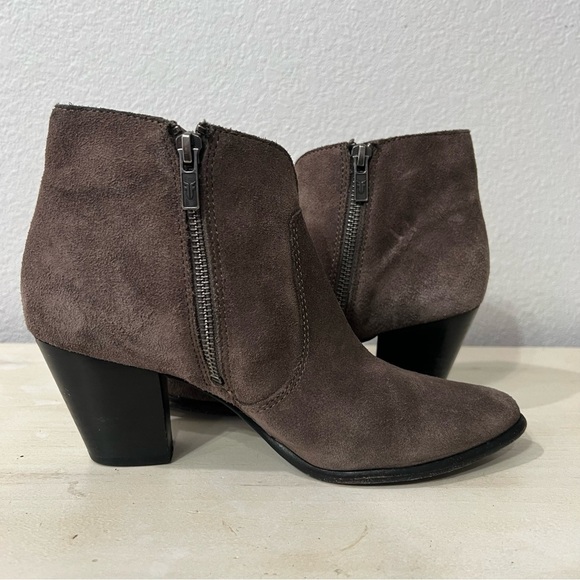 Frye Grey Suede Jennifer Ankle Boots - Picture 2 of 9